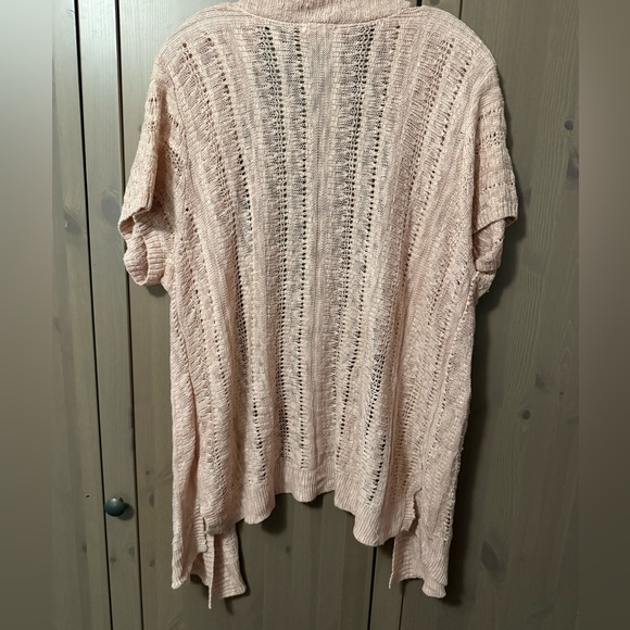 Maurices Dusty Pink Open Knit Short Sleeve Cardigan - Picture 2 of 7